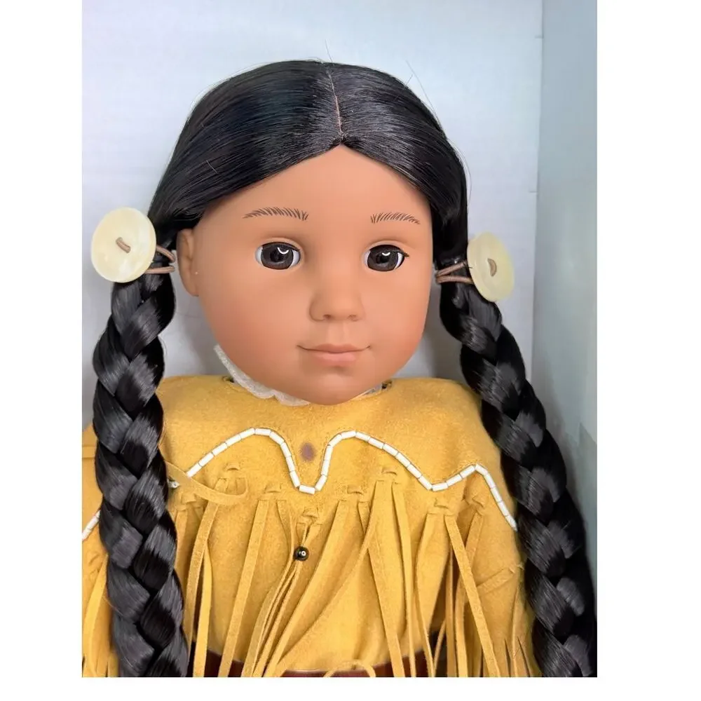 New American Girl Kaya Doll Meet Outfit Moccasins Hair Ties Book Box Wrist Tag